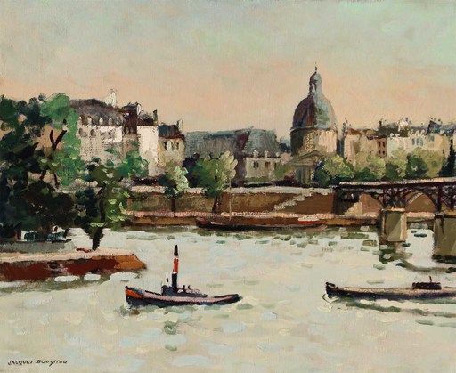 Jacques BOUYSSOU - Painting - Paris la Passerelle des Arts