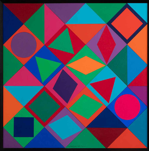 Victor VASARELY - Pittura - Folklore Planétaire