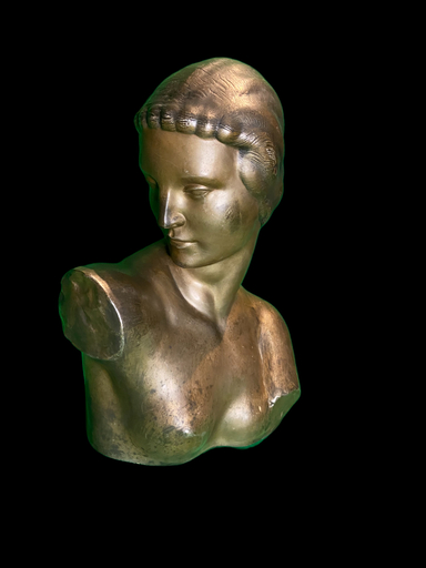 Georges CHAUVEL - Sculpture-Volume - Buste de jeune femme déco 