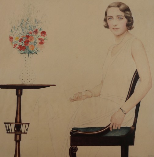 贝尔纳·布泰·德·蒙维尔 - 水彩作品 - Portrait de Lise de Brissaud