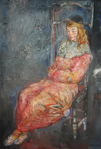 Jean COMMERE - 绘画 - La Clownesse, (circa 1970)