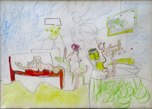 Roberto MATTA - Dessin-Aquarelle - Sans Titre 1 Original Pastel/Drawing on Paper 