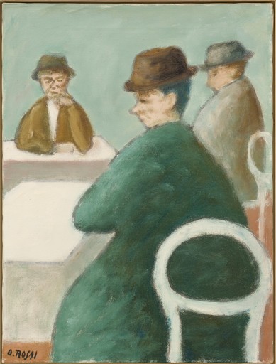 Ottone ROSAI - Gemälde - Tre uomini seduti