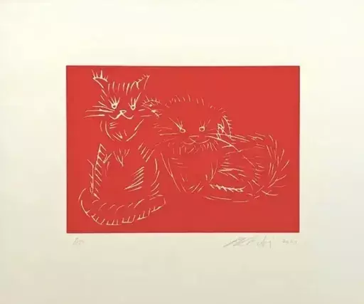 艾未未 - 版画 - Cats, red