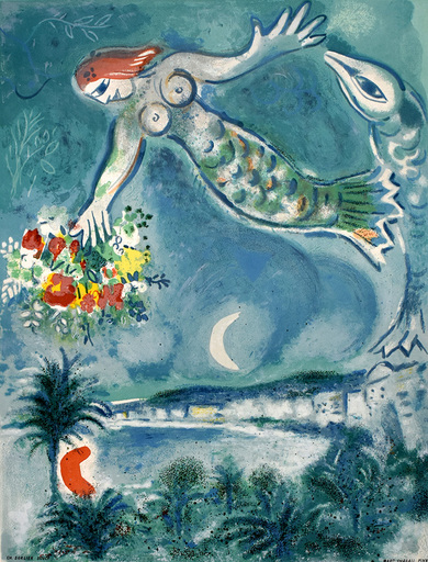 Marc CHAGALL - Stampa-Multiplo - Siren and Fish, from: Nice and the Côte d'Azur