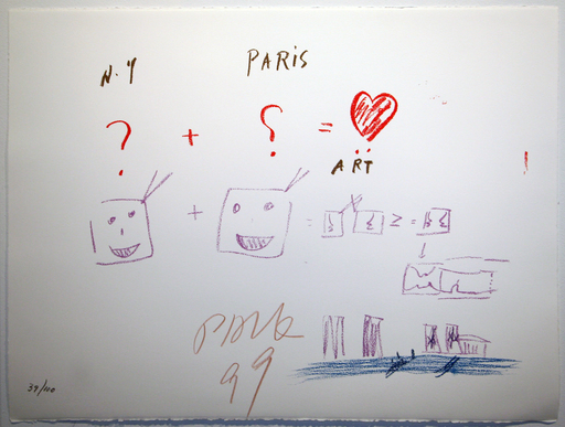 Nam June PAIK - Print-Multiple - New York + Paris = Art