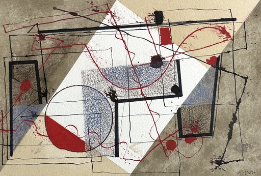 Jeremy ANNEAR - Drawing-Watercolor - Metrographic II No.8 