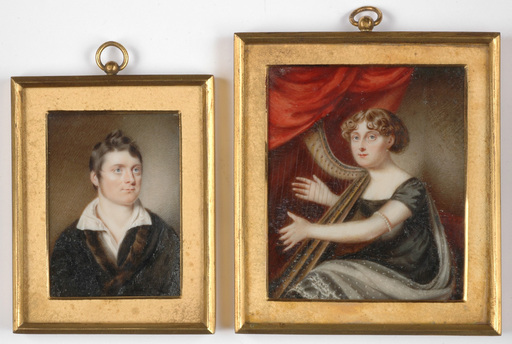 Miniature - "Miniature portraits of husband and wife", ca. 1825