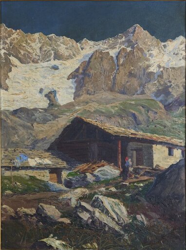 Leonardo RODA - Painting - Paesaggio montano con ghiacciaio
