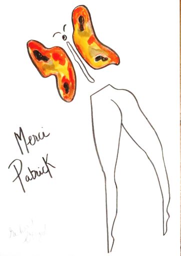 Richard BOIGEOL - Zeichnung Aquarell - MERCI  PATRICK  DUPOND 
