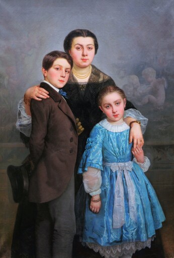 Louis Frédéric SCHÜTZENBERGER - 绘画 - Portrait de famille