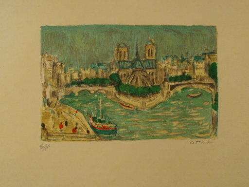 André COTTAVOZ - Druckgrafik-Multiple - Paris,l'Ile de la Cité,1985.
