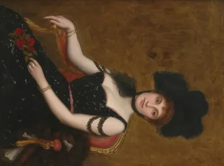 Lady in Black", 1900, Large Oil Painting by | Frank Markham SKIPWORTH | buy  art online | artprice