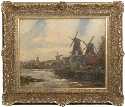 Helmut LIESEGANG - Gemälde - Windmühlen am Niederrhein
