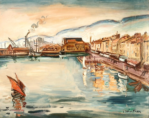 エミール＝オトン・フリエス - 绘画 - Toulon, le port Ca.1928