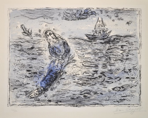 Marc CHAGALL - Print-Multiple - Jonah Against A Blue Background - M661