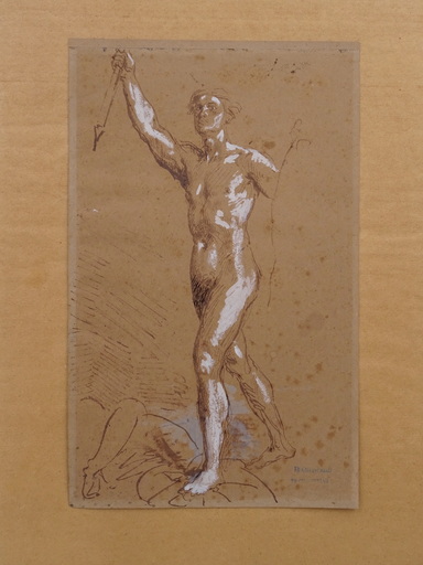 Théodore CHASSÉRIAU - Dibujo Acuarela - Preparatory drawing pencil on paper by Théodore Chassériau, 