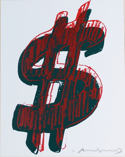 Andy WARHOL - Stampa-Multiplo - Dollar Sign, Red (FS II.278)