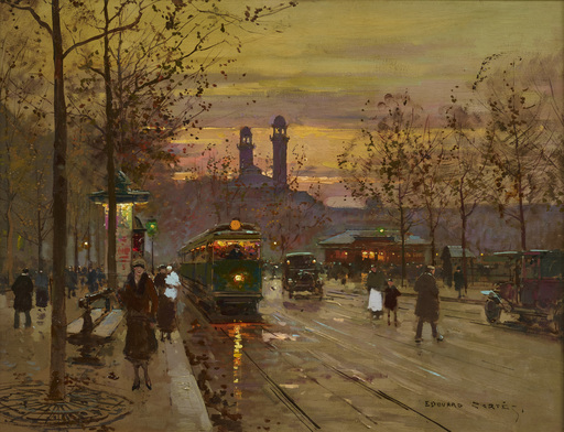 Édouard CORTES - Pittura - Vers le Palais du Trocadéro