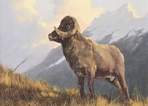 Karl E. WOOD - Pintura - Bighorn