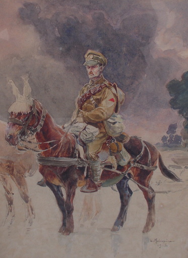 Louis-Ferdinand MALESPINA - Drawing-Watercolor - Le cavalier