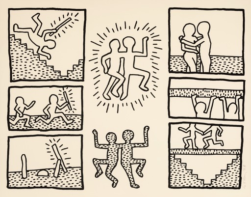 Keith HARING - Estampe-Multiple - Untitled (Plate 6) from The Blueprint Drawings