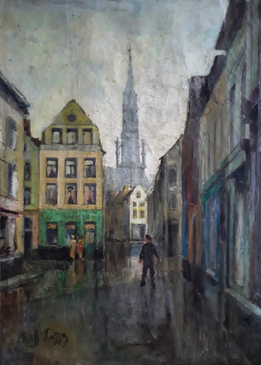 Raphaël LAGYE - 绘画 - "Bruxelles, sous la pluie."