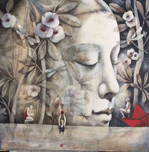 Menchu UROZ - Painting - Mar de Jardines VI