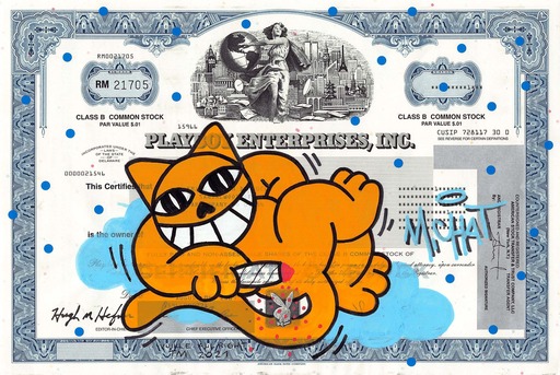 MONSIEUR CHAT - Pittura - M. Chat & Playboy Enterprises Stock Certificate