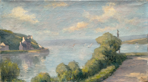 Adolphe ALBERT - Pintura - Vue sur Loquénolé (près de Carantec) - Bretagne