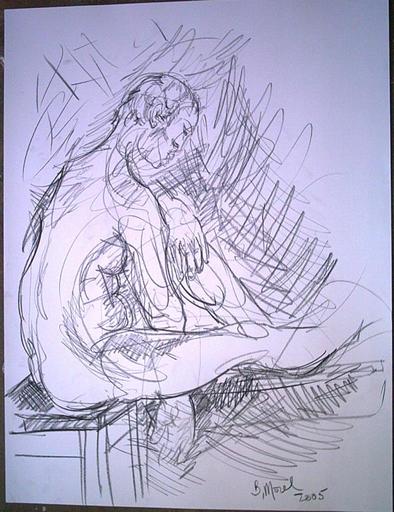 Bernard MOREL - Zeichnung Aquarell - DESSIN HOMME