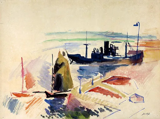 Jean DUFY - Drawing-Watercolor - Port du Havre