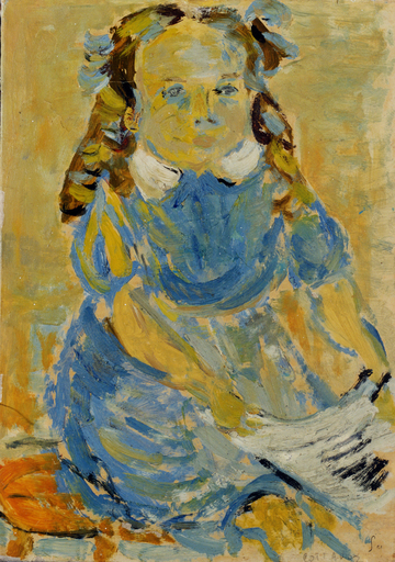 アンドレ・コタボ - 绘画 - Portrait d'enfant, 1950