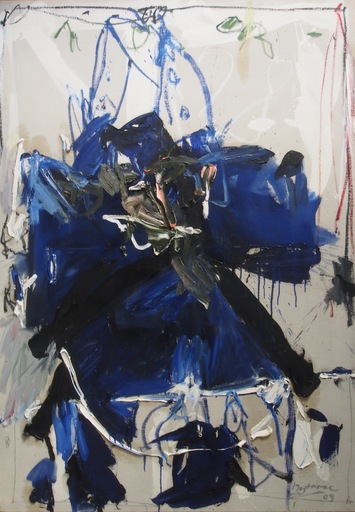 Michèle DESTARAC - 绘画 - C’est dingue pas ringue en bleu, 2008