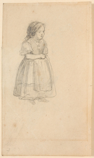Cecil VAN HAANEN - Dibujo Acuarela - Cecil van Haanen (1844-1914) "Study of little girl" drawing