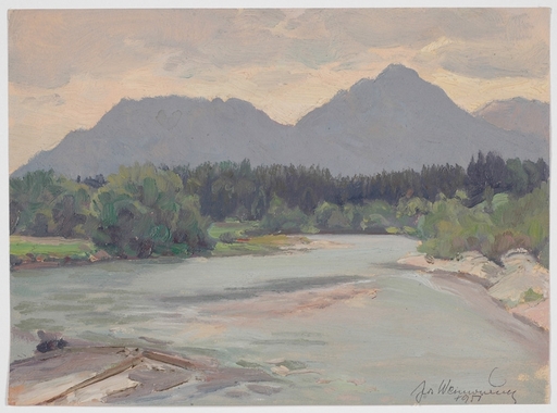 Josef Franz WEINWURM - Pittura - "Near Freilassing, Upper Austria", Oil Painting, 1951