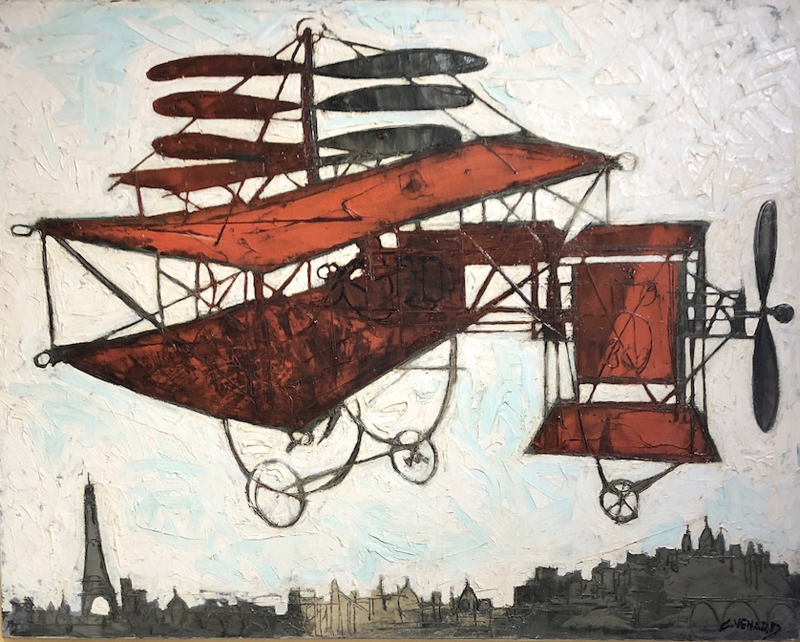 Claude VENARD - Painting - La machine volante