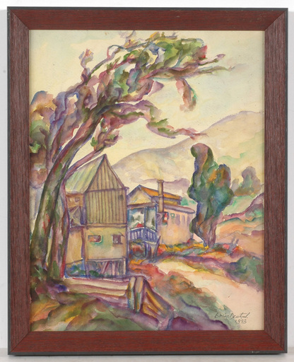 Boris DEUTSCH - Dibujo Acuarela - "Expressionist landscape", watercolor 