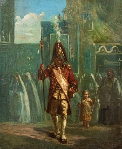 Marco DE GREGORIO - Gemälde - Procession with tambourine