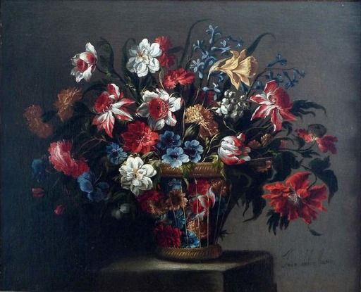 Juan DE ARELLANO - Painting - Cesta de flores