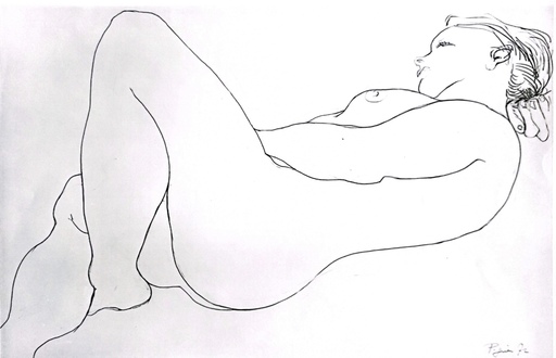Édouard PIGNON - Disegno Acquarello - Disegno a matita di nudo: Sylvie, di Édouard Pignon