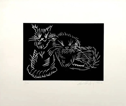 AI Weiwei - Grabado - Cats, black