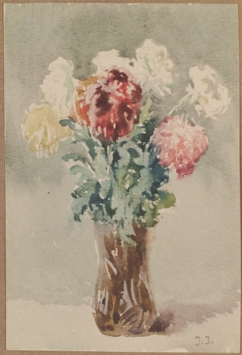 Josef JUNGWIRTH - Disegno Acquarello - "Flower Still Life", Watercolor, ca 1900