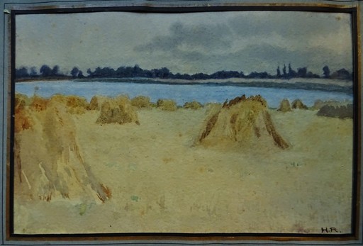 Henry RYLAND - Drawing-Watercolor - Bord de rivière