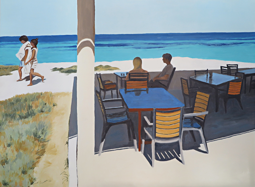 Karine BARTOLI - Painting - Terrace Las Salinas, Formentera