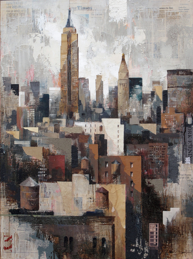 Josep MARTI BOFARULL - Peinture - Collage under Manhattan