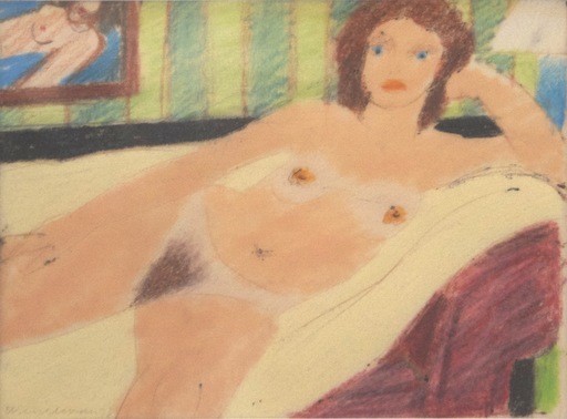 Tom WESSELMANN - Drawing-Watercolor - Study for Red Head Nude
