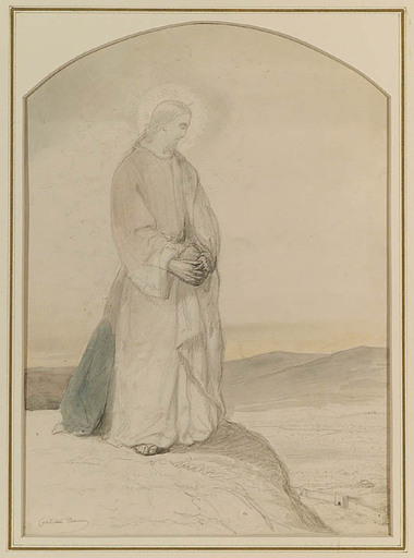 Cecil VAN HAANEN - Disegno Acquarello - "Jesus Christ", Drawing, late 19th Century