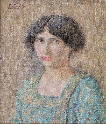 BELMIRO BARBOSA DE ALMEIDA - Peinture - Portrait de Mademoiselle Marguerite Nigay