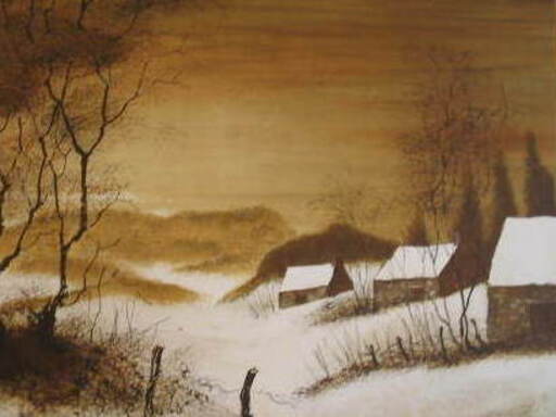 ベルナール・シャロワ - 版画 - Paysage d'hiver,1980.